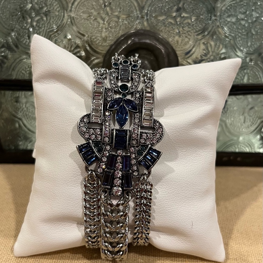 Chloe + Isabel Jardin du Trocadero Silver & Blue Sapphire Statement Bracelet